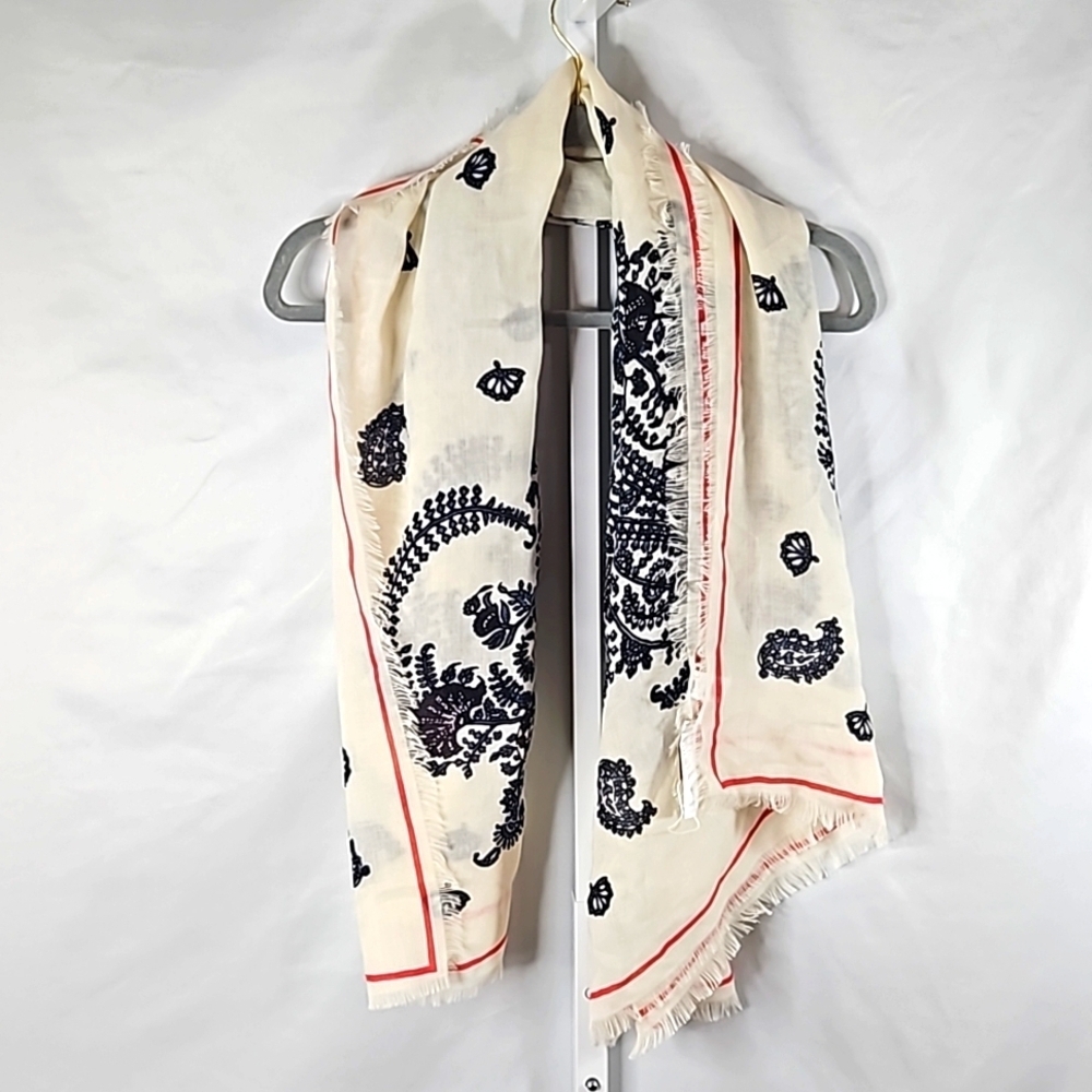 Loft Red, White & Blue Floral Wrap Women's Scarf NWT